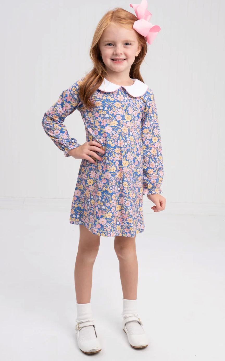 Presley Kait Ditsy Navy Pink Watercolor Dress from Anderson Parker