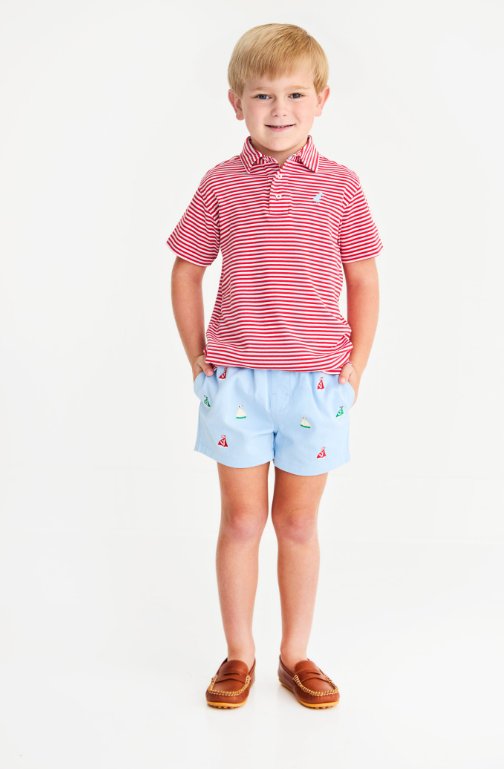 Prim And Proper Polo - Sumner County Stripe (Richmond Red)/Beale Street Blue from Anderson Parker