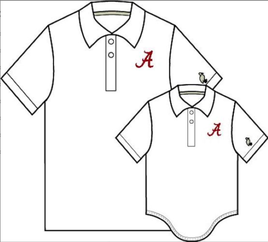 Prim & Proper Polo & Onesie - Worth Ave White/Worth Ave White/Alabama from Anderson Parker