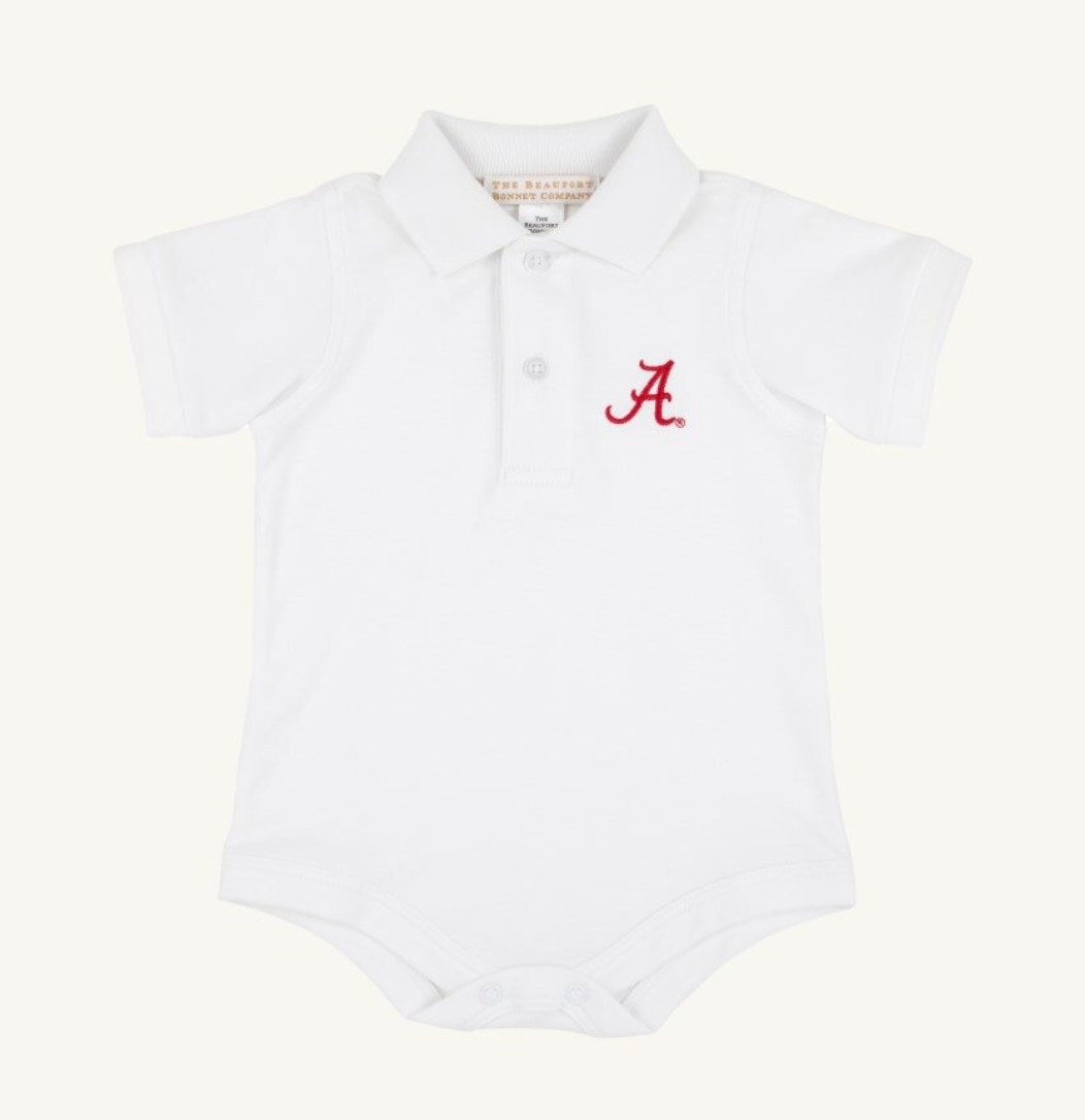 Prim & Proper Polo & Onesie - Worth Ave White/Worth Ave White/Alabama from Anderson Parker