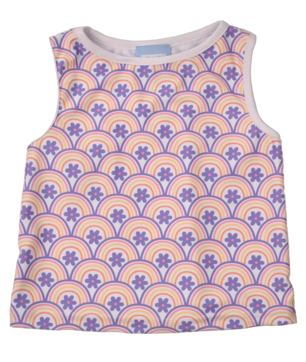 RETRO RAINBOW TANK & LAVENDER BUTTERFLY SHORT SET from Anderson Parker