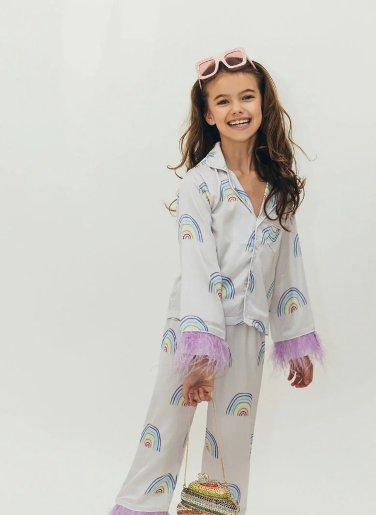 Rainbow Feather Trims Silky Set from Anderson Parker