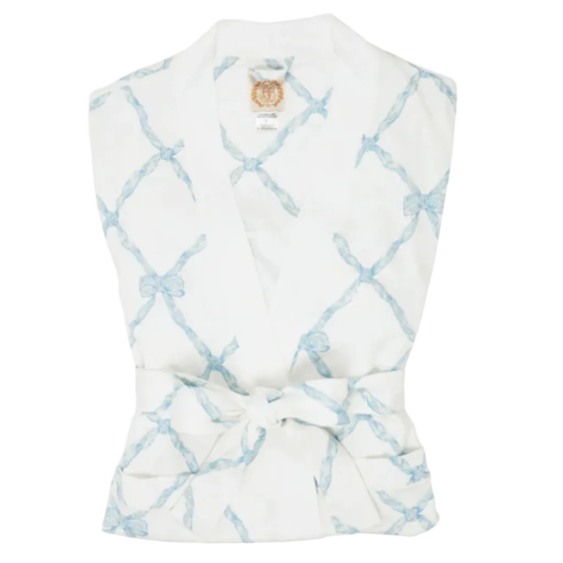 Ready or Not Robe (Women) - Buckhead Blue Belle Meade Bow with Worth Avenue White from Anderson Parker