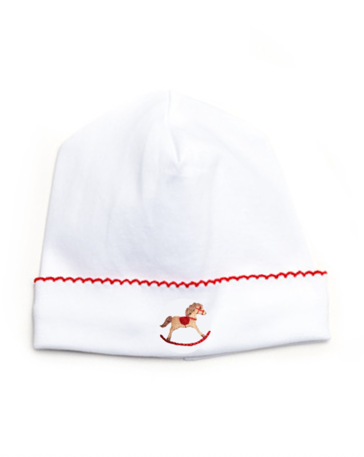 Red Rocking Horse Pima Gown and Hat from Anderson Parker