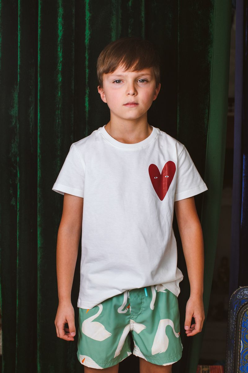 SWIMSHORT - SWAN LOVE VERDE from Anderson Parker