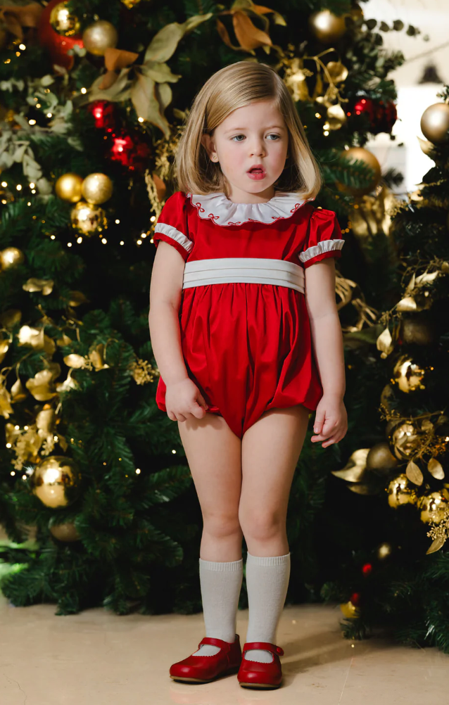 Santa Baby Velvet Romper from Anderson Parker