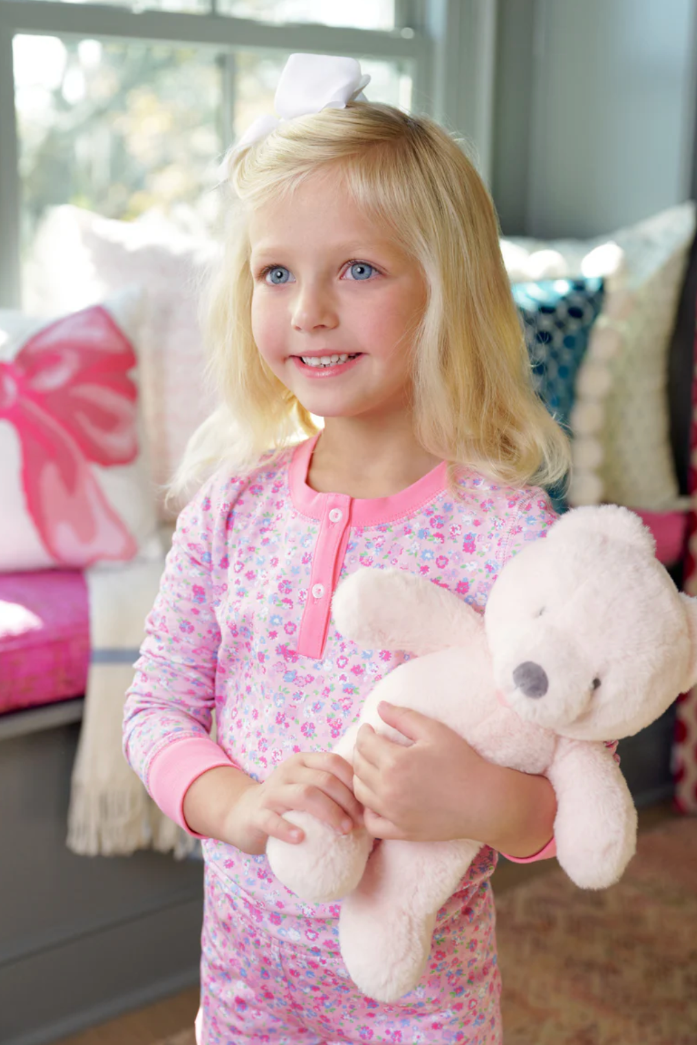 Sara Jane's Long Sleeve Short Set - Mableton Mini Floral (Pink) with Romany Rose from Anderson Parker