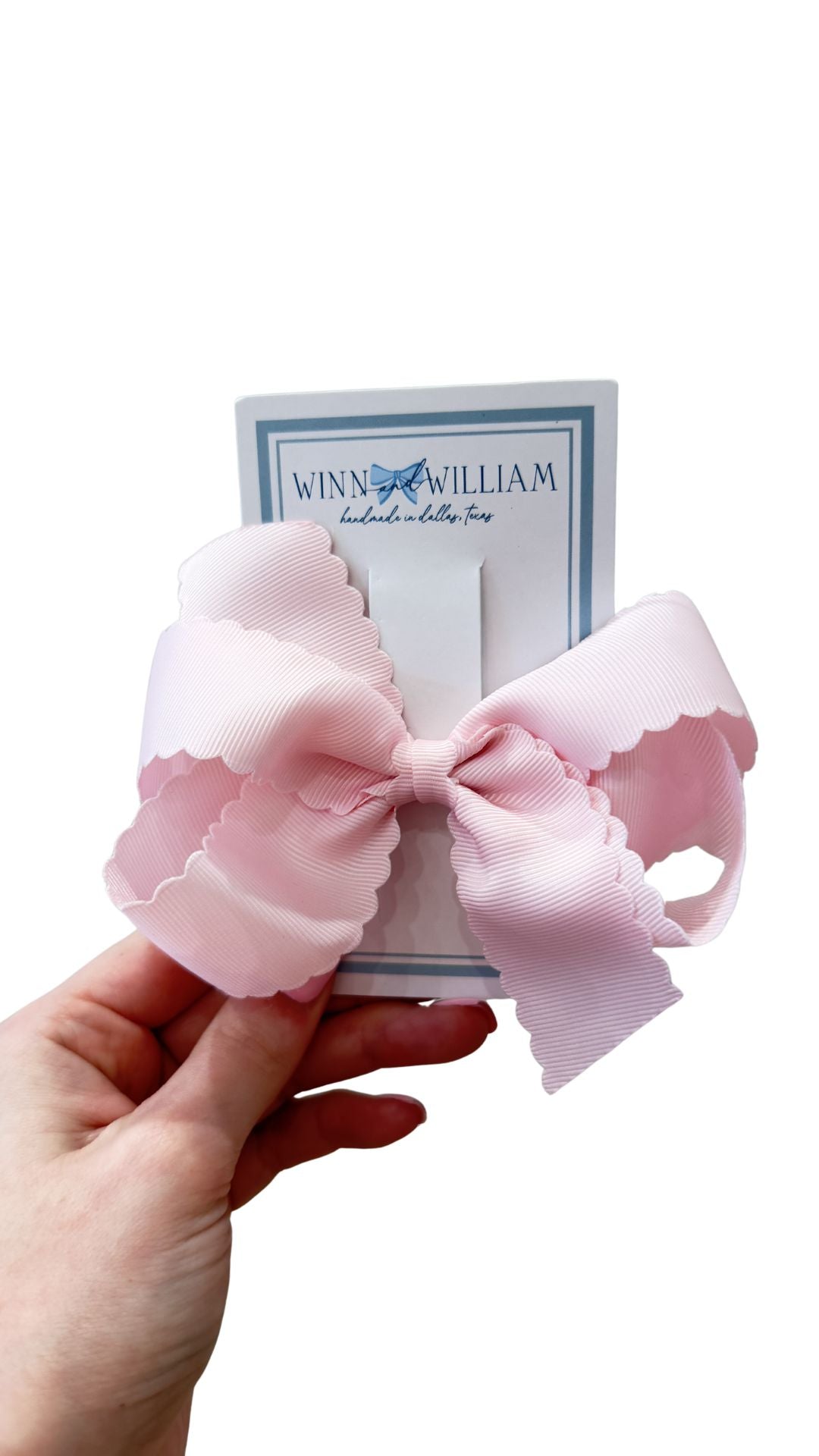 Scallop Via Clip Bow - Light Pink from Anderson Parker