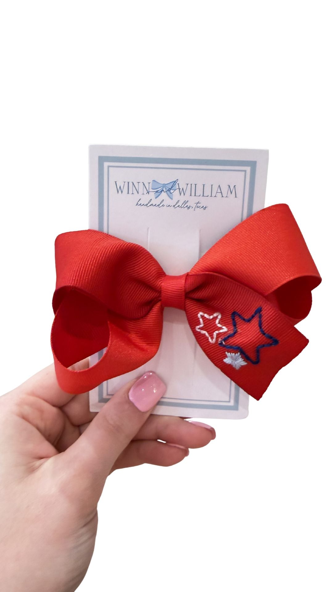 Scallop Via Clip Bow - Red Star from Anderson Parker