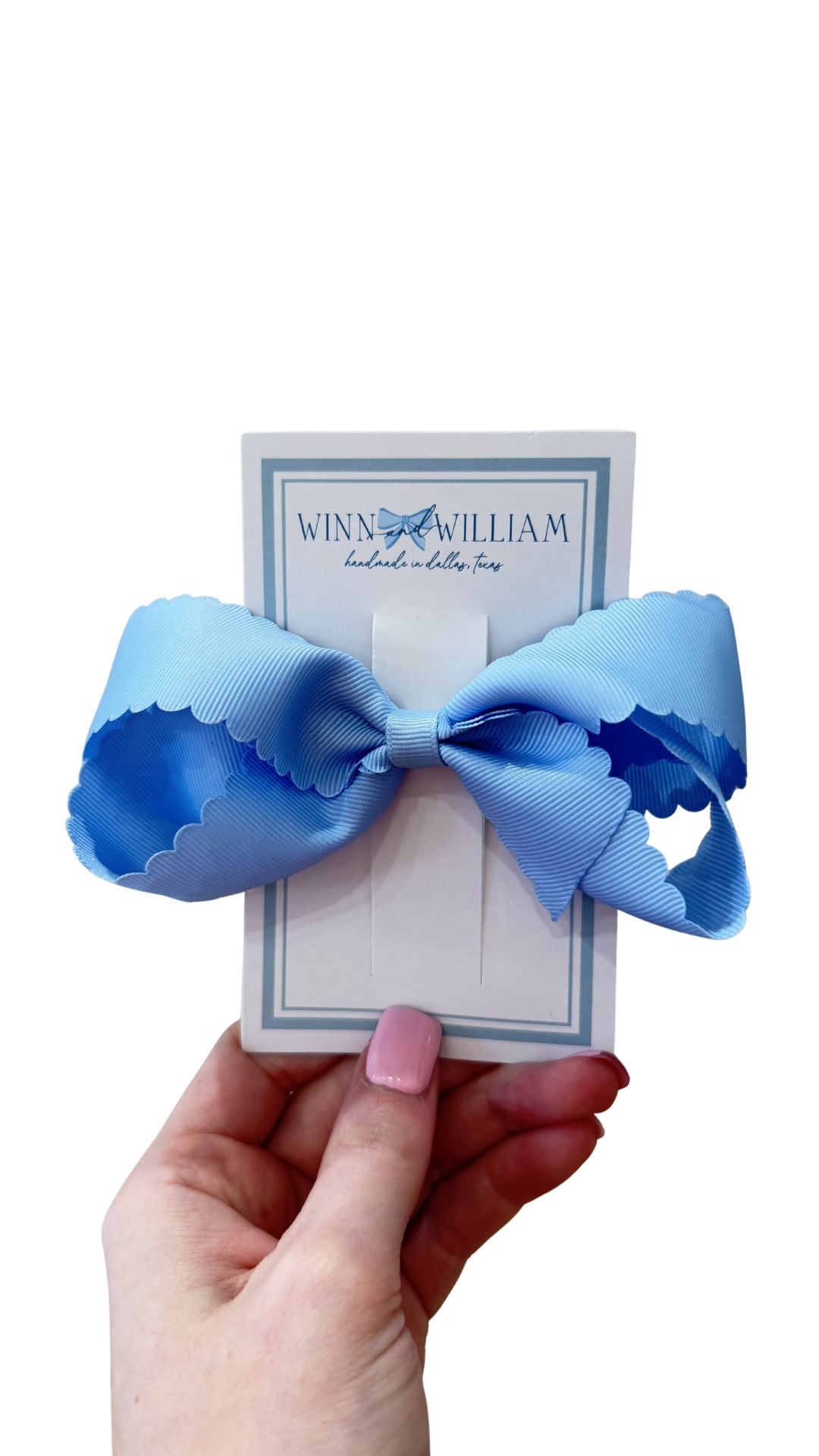 Scallop Via Clip Bow - Sky Blue from Anderson Parker