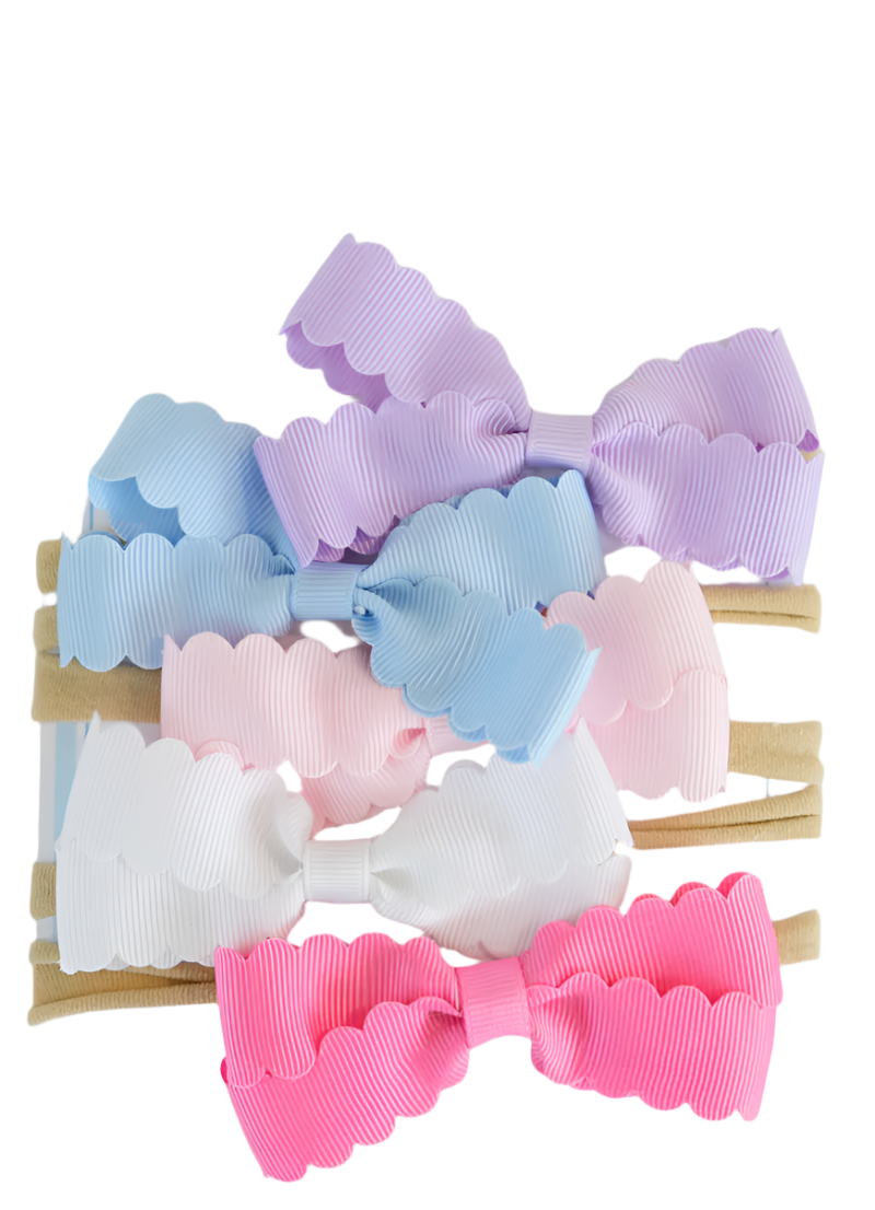 Scalloped Spring Baby Bow Bundle from Anderson Parker