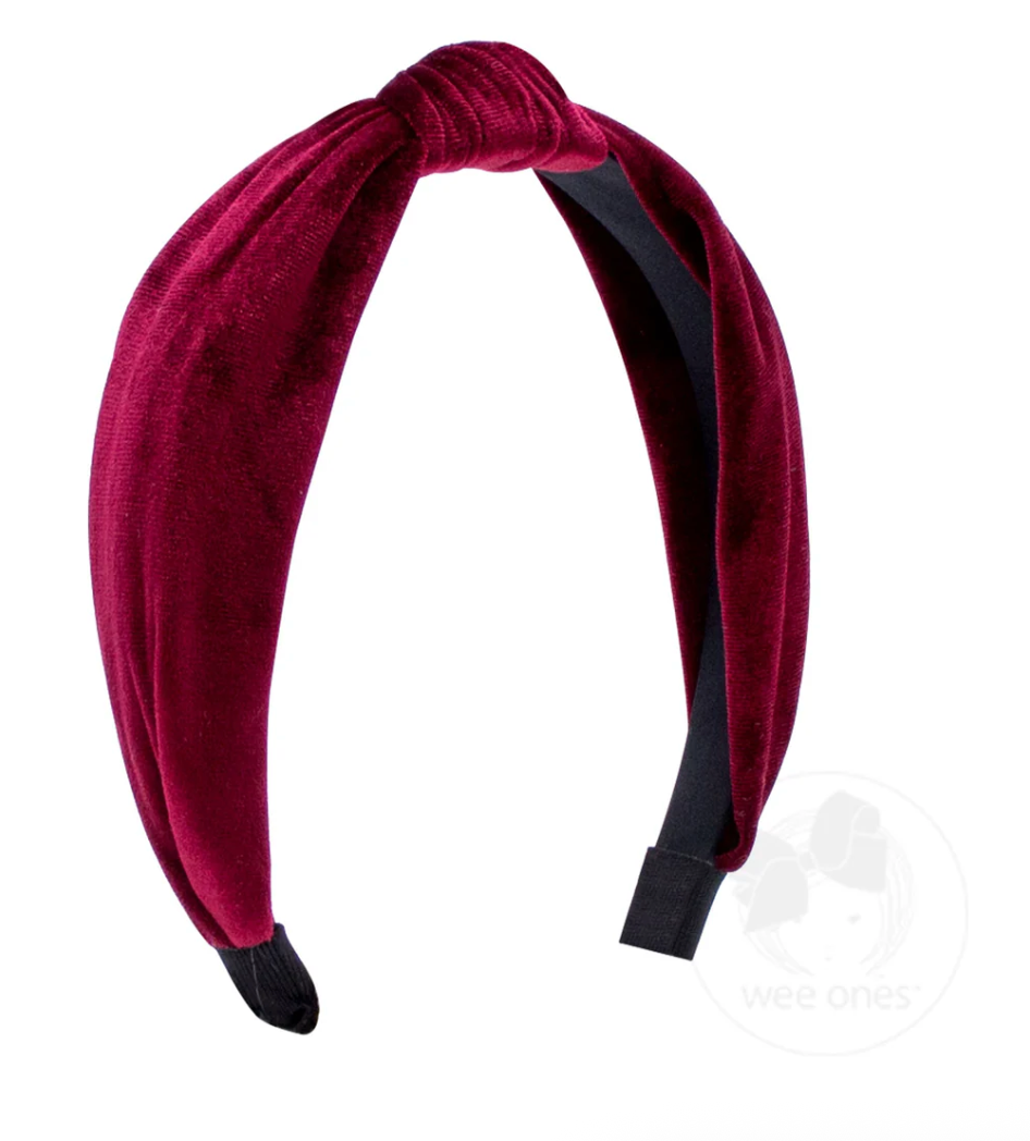 Velvet Wrap Headband with Knot - Cranberry from Anderson Parker