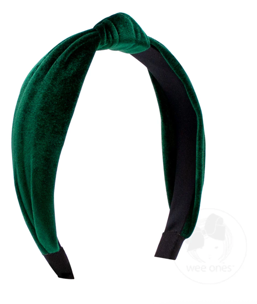 Velvet Wrap Headband with Knot - Forest Green from Anderson Parker