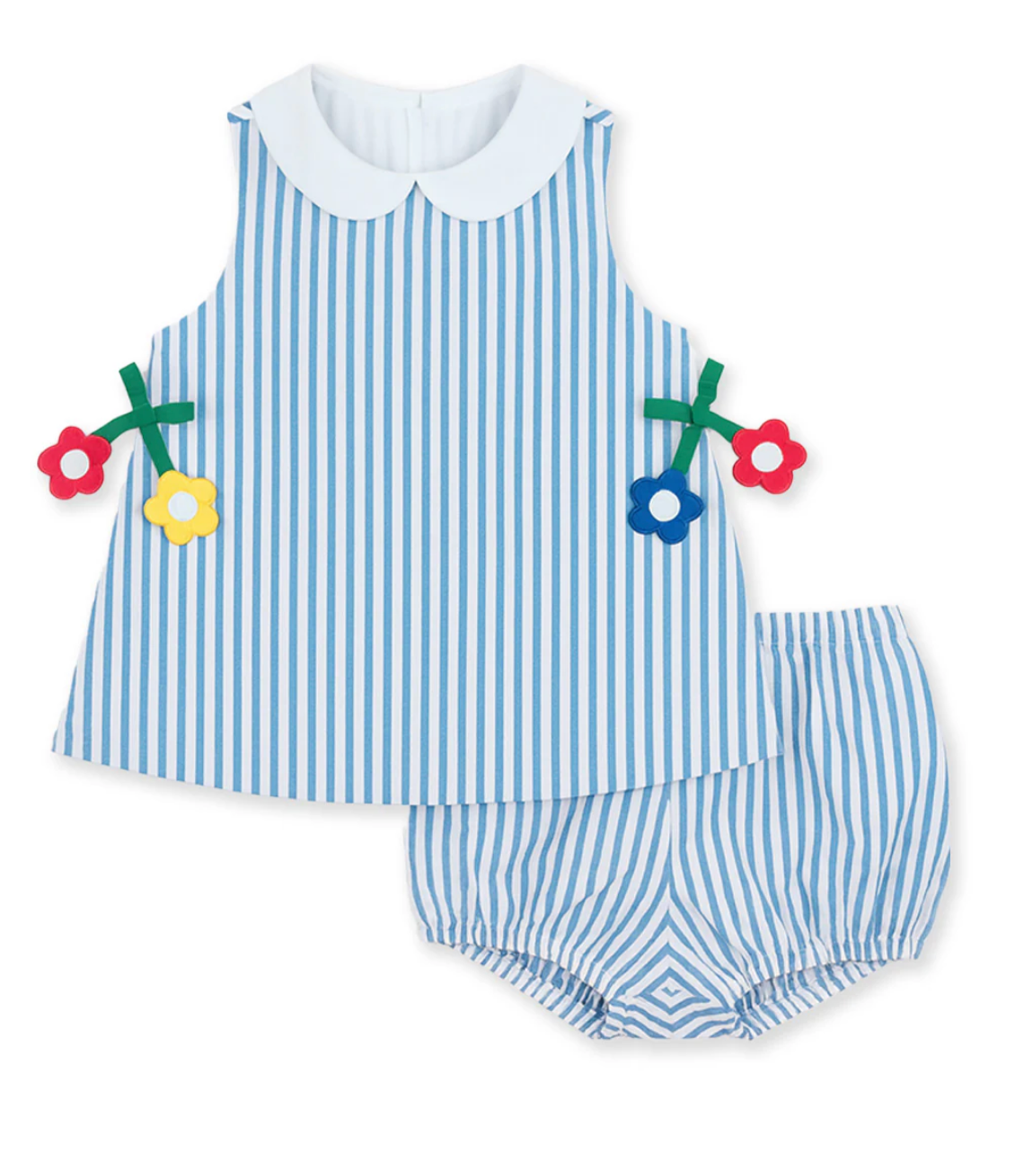 Seersucker Dress & Bloomer With Flowers from Anderson Parker