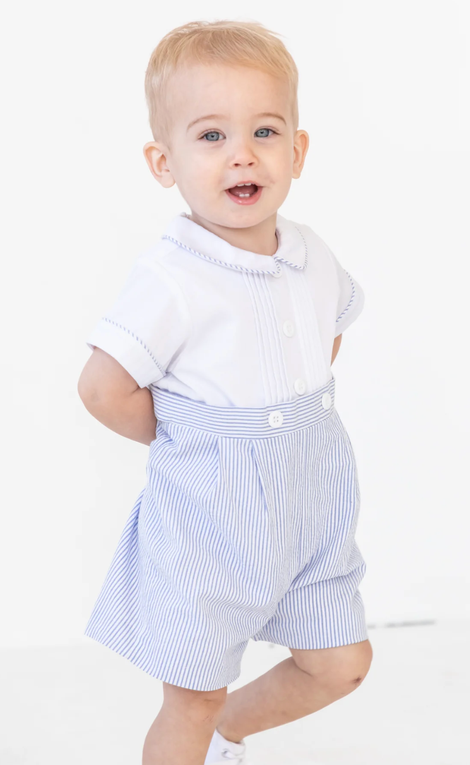 Seersucker One Piece Shortall from Anderson Parker