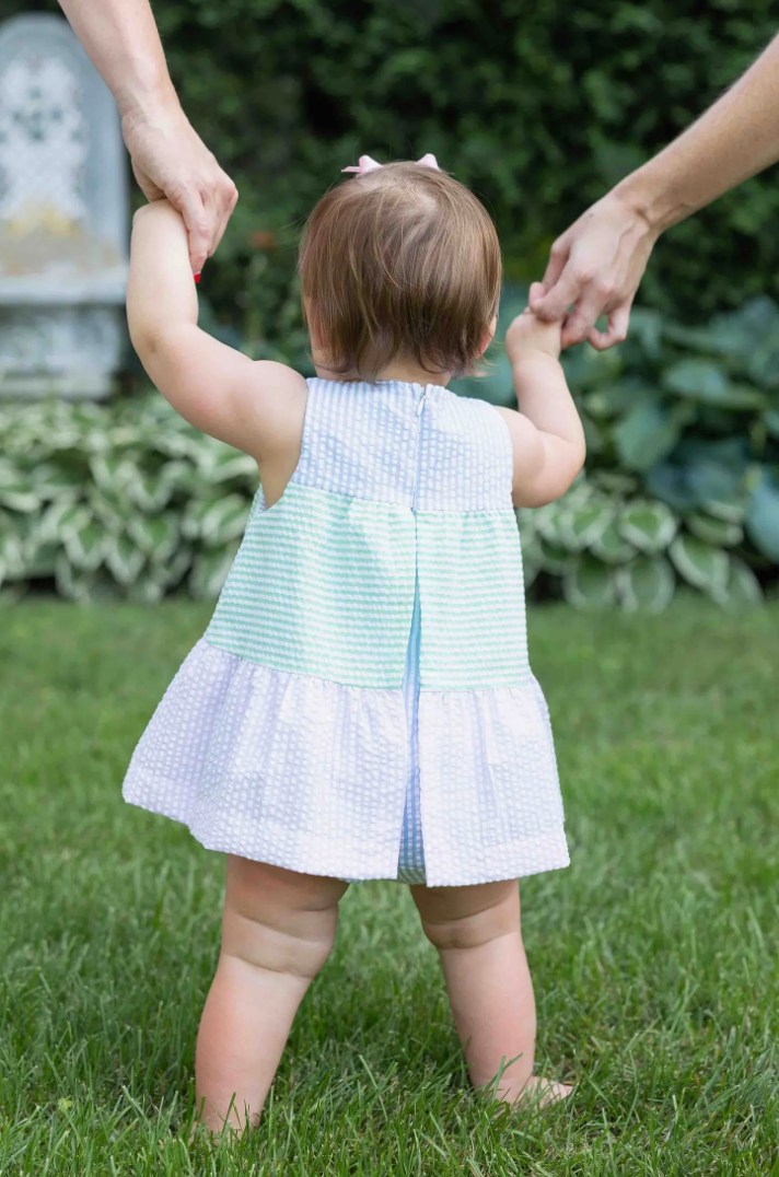 Seersucker Romper With Tulips from Anderson Parker