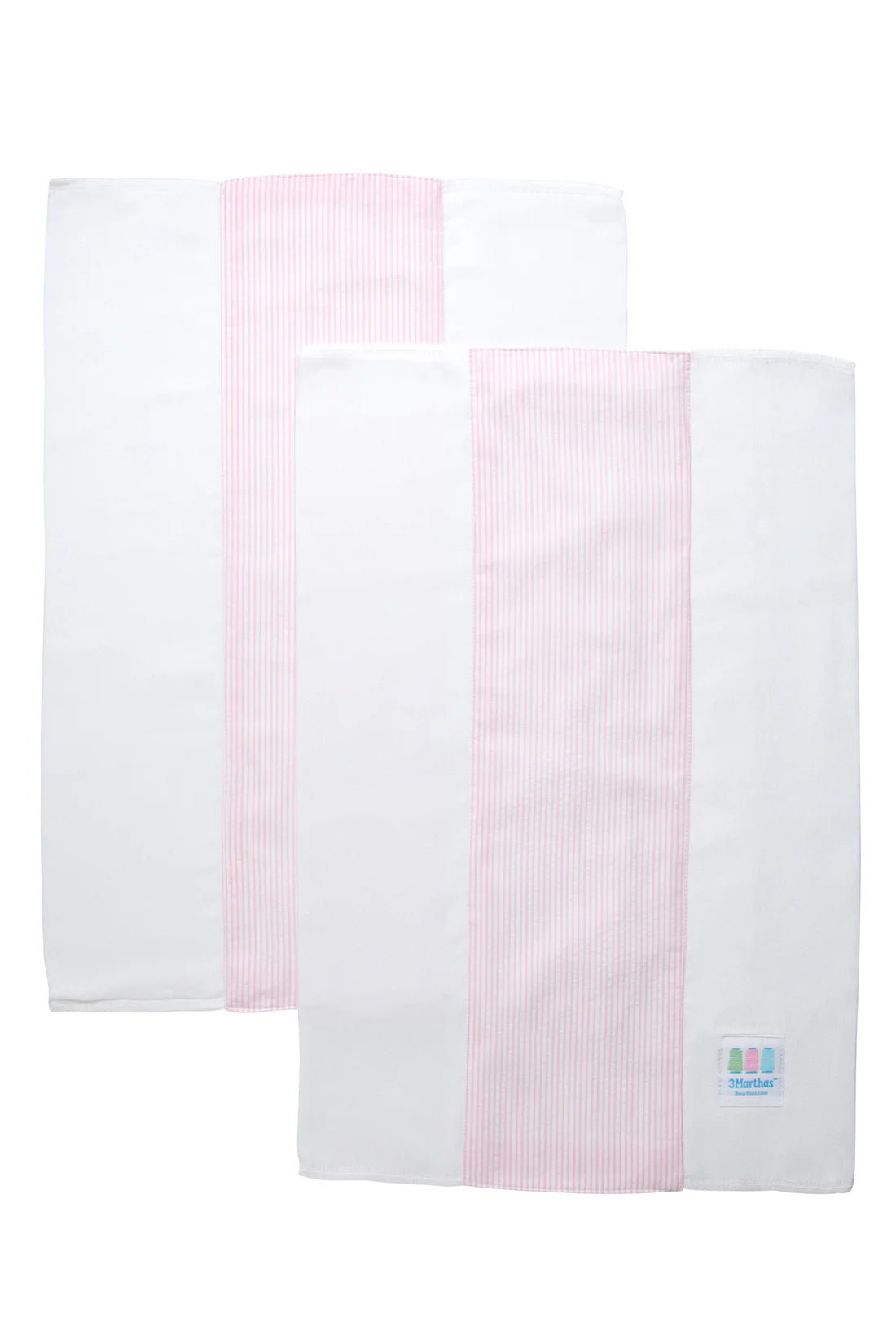Seersucker Stripe Set of Two Burps - Pink from Anderson Parker
