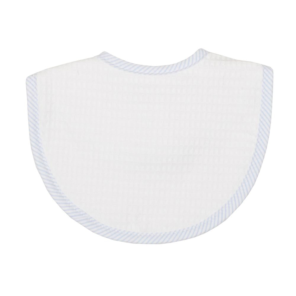 Seersucker Striped Pique Medium Bib - Blue from Anderson Parker