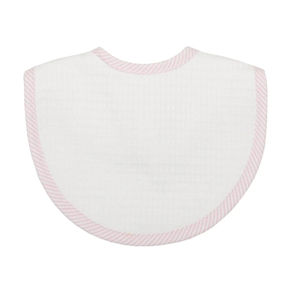 Seersucker Striped Pique Medium Bib - Pink from Anderson Parker