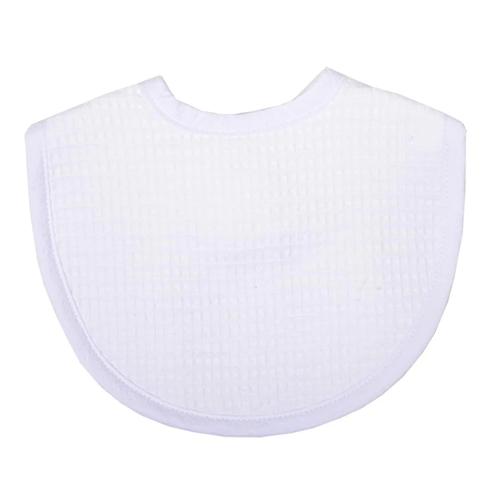 Seersucker Striped Pique Medium Bib - White from Anderson Parker