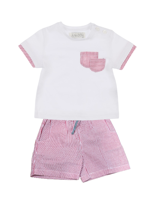 Seersucker Stripes Pocket Shirt & Shorts Set from Anderson Parker
