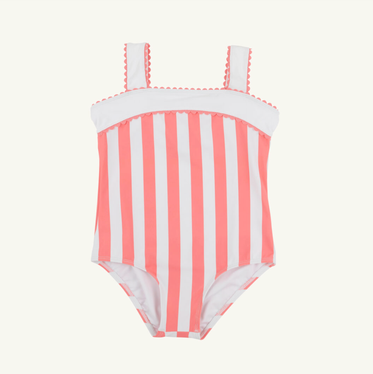 Shannon Bow Bathing Suit - Caicos Cabana Stripe (Parrot Cay Coral)/Worth Ave White from Anderson Parker