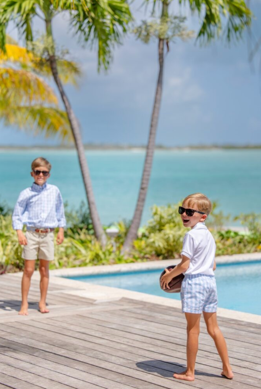 Sheffield Shorts - Barrington Blue Check/Worth Ave White from Anderson Parker