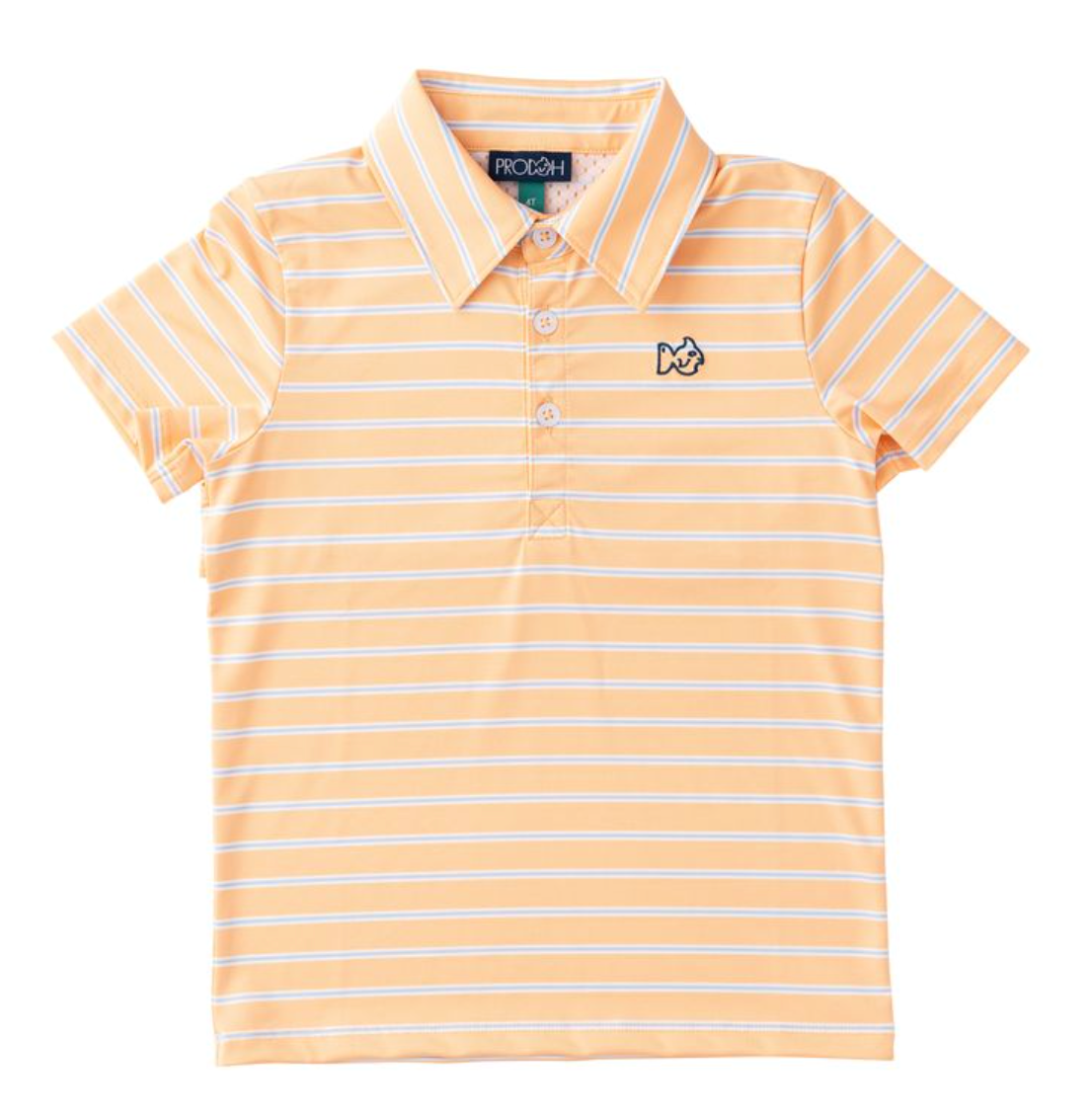 Short Sleeve Pro Performance Polo - Orange Chiffon Stripe from Anderson Parker