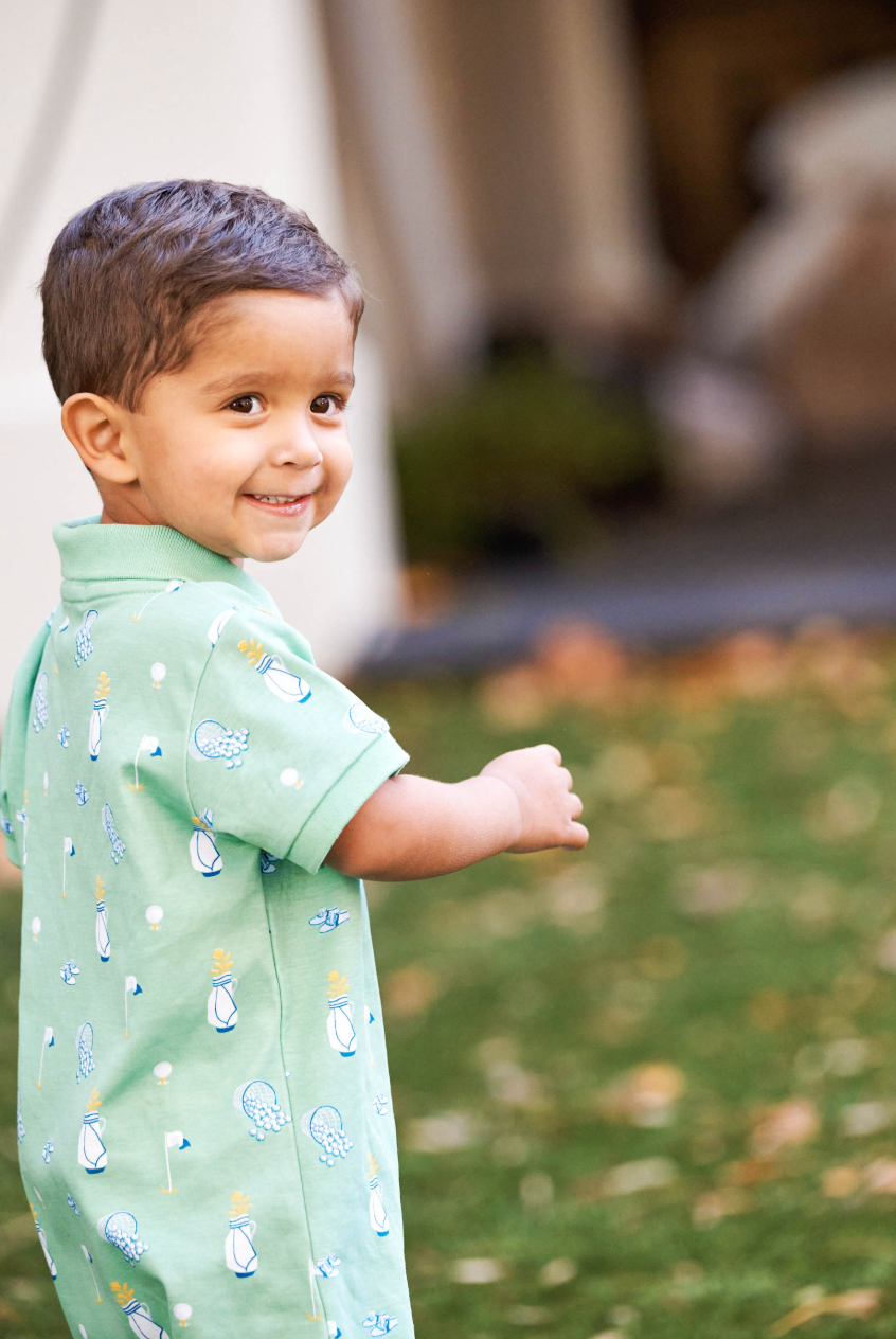 Sir Propers Romper - Pima - Clubhouse Couture (Wood Boat Blue) from Anderson Parker