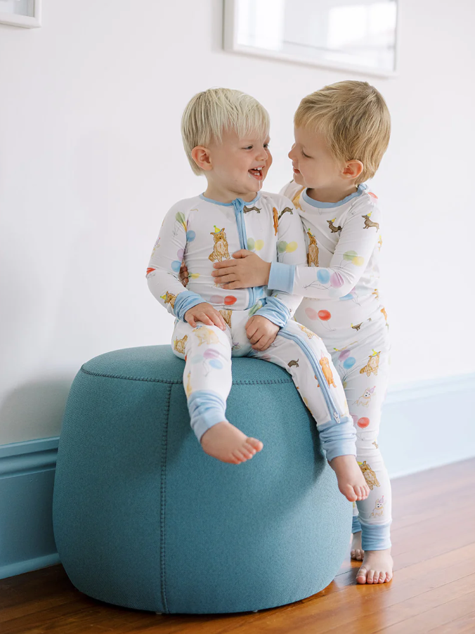 Sleep Romper - Dog Party Blue from Anderson Parker