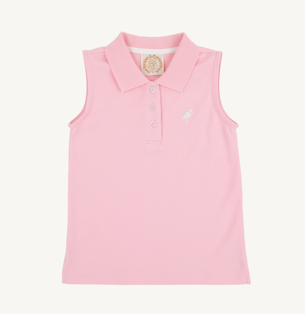 Sleeveless Anna Price Polo - Pier Party Pink/Worth Ave White from Anderson Parker