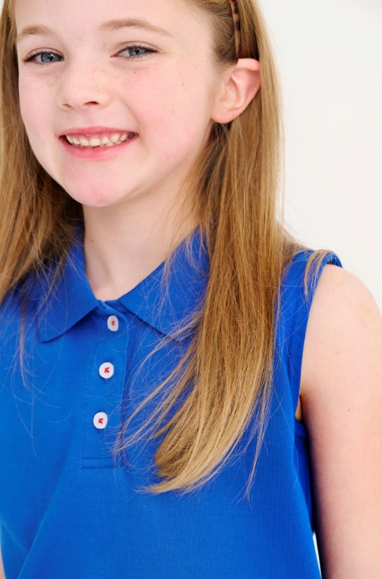 Sleeveless Anna Price Polo - Rockefeller Royal/Richmond Red from Anderson Parker