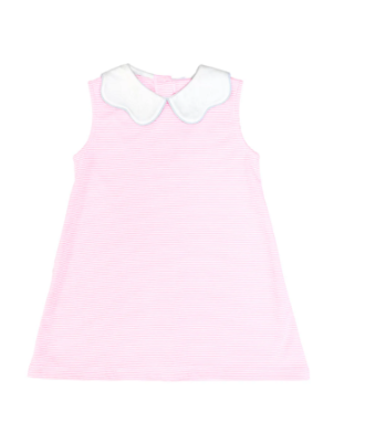 Sleeveless Bryar Dress - Pink with Light Blue Trim from Anderson Parker