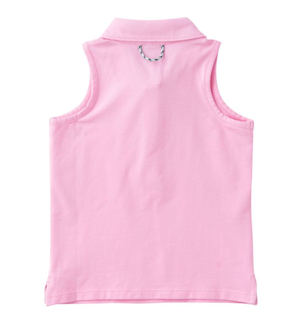 Sleeveless Cotton Polo - Pink Frosting from Anderson Parker