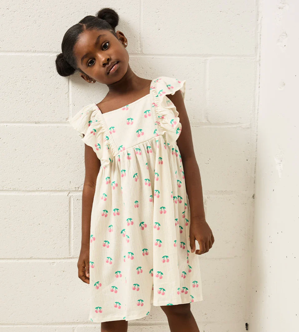 Sleeveless Dress - Off White - Cherries from Anderson Parker