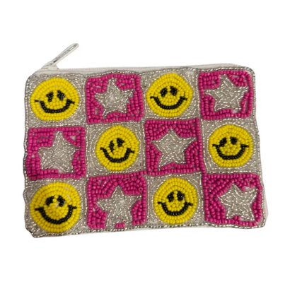 Smiles and Stars Beaded Coin Wallet from Anderson Parker