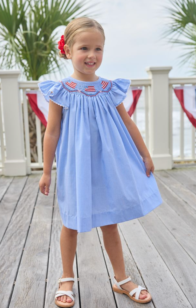Smocked Bishop Dress - Flags from Anderson Parker