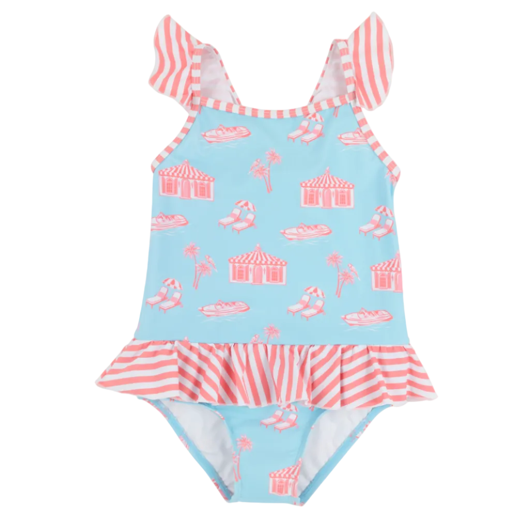 St. Lucia Swimsuit - Parrot Cay Canopy/Parrot Cay Coral Stripe from Anderson Parker