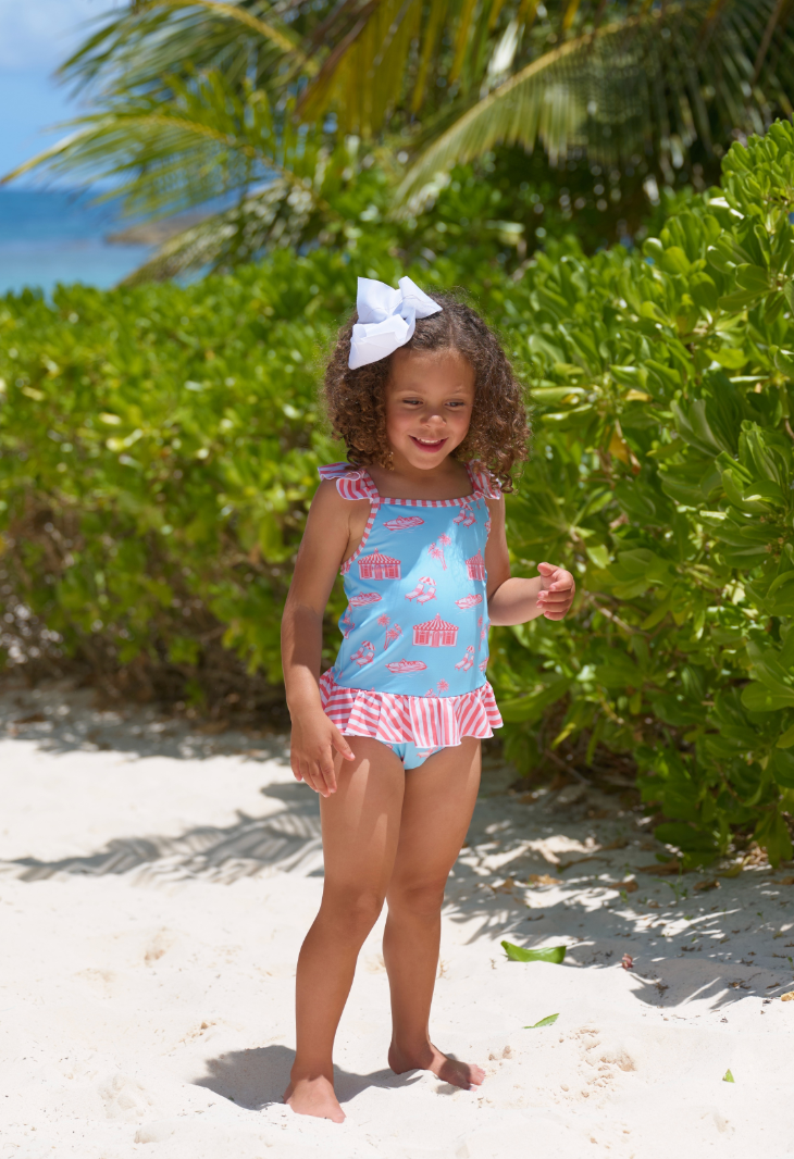 St. Lucia Swimsuit - Parrot Cay Canopy/Parrot Cay Coral Stripe from Anderson Parker