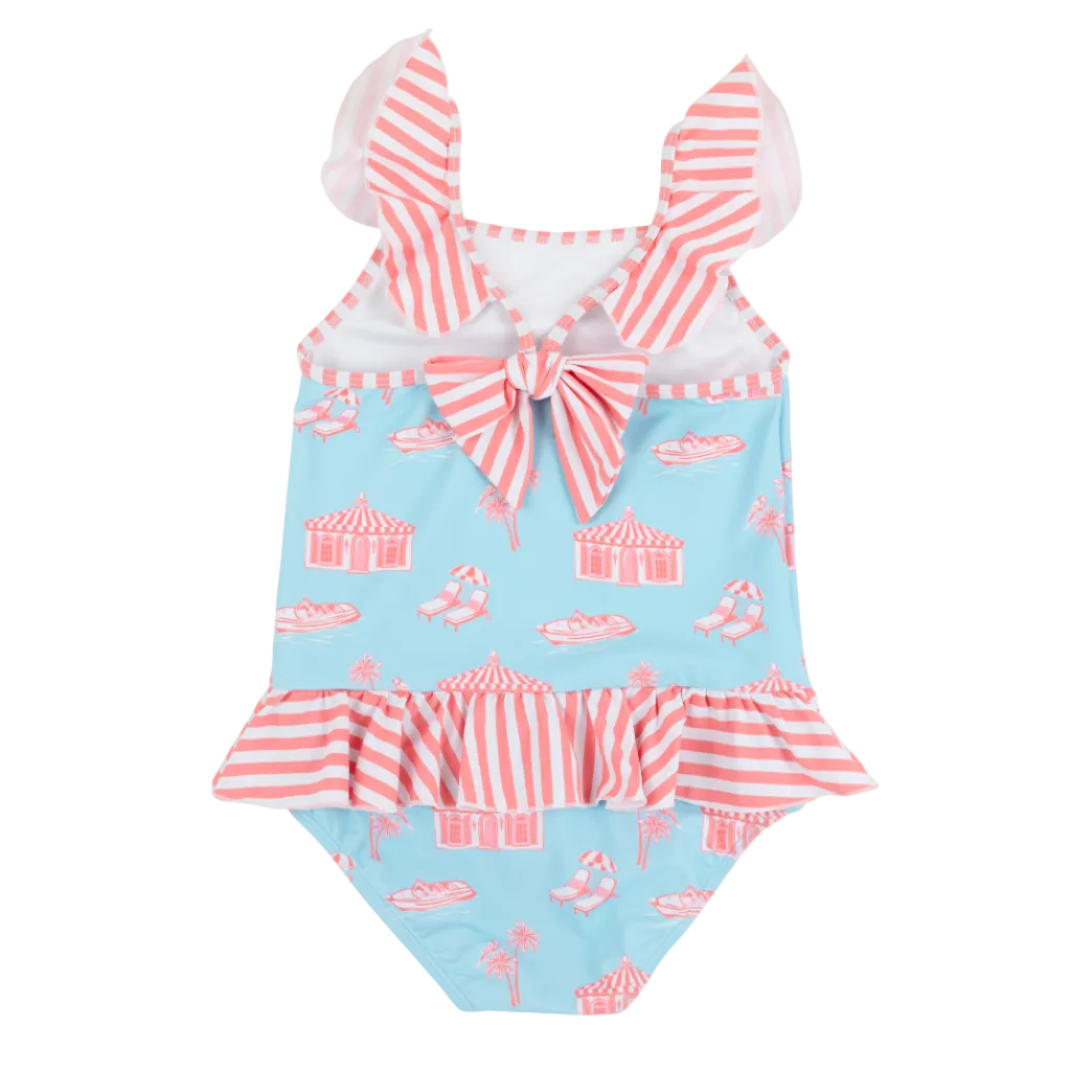 St. Lucia Swimsuit - Parrot Cay Canopy/Parrot Cay Coral Stripe from Anderson Parker