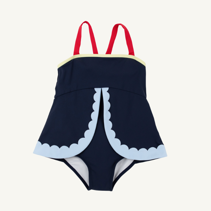 Stratford Scallop Swimsuit - Nantucket Navy/Richmond Red/Beale Street Blue/Lake Worth Yellow from Anderson Parker