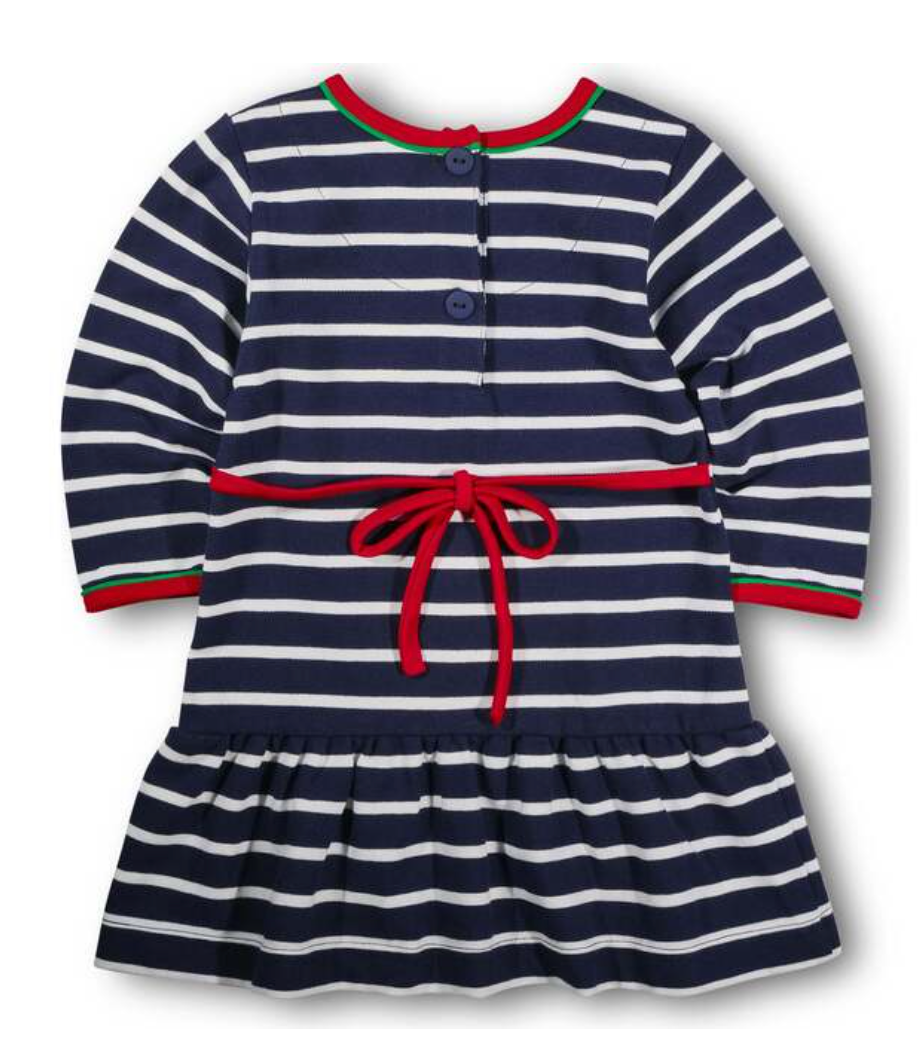 Stripe Knit Dress With Embroidered Holly from Anderson Parker