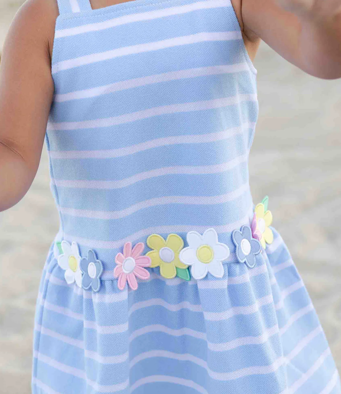 Stripe Knit Dress With Mulitcolor Flowers from Anderson Parker