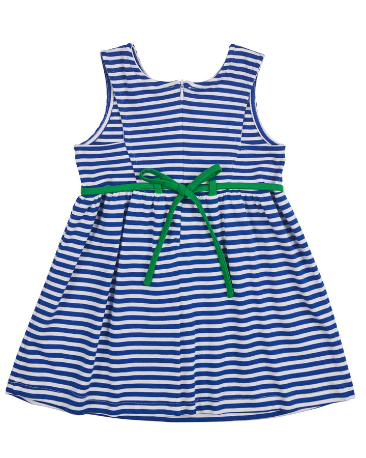 Stripe Knit Dress with Flowers - Blue from Anderson Parker