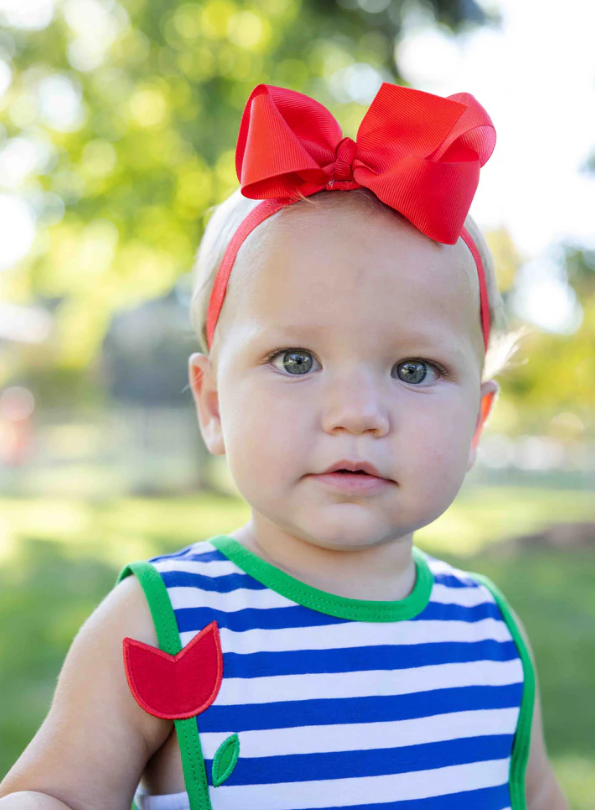 Stripe Knit Romper With Tulip from Anderson Parker