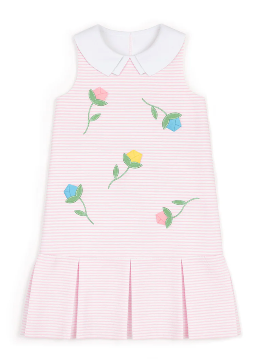 Stripe Pique Dress With Tulips from Anderson Parker