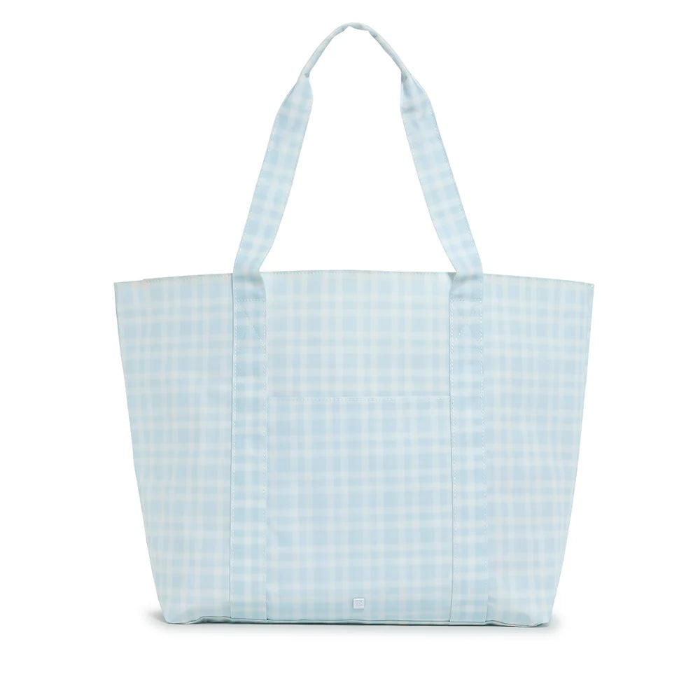 TRVL Jumbo Tote - X-Large Tote - Pimlico Plaid Blue from Anderson Parker