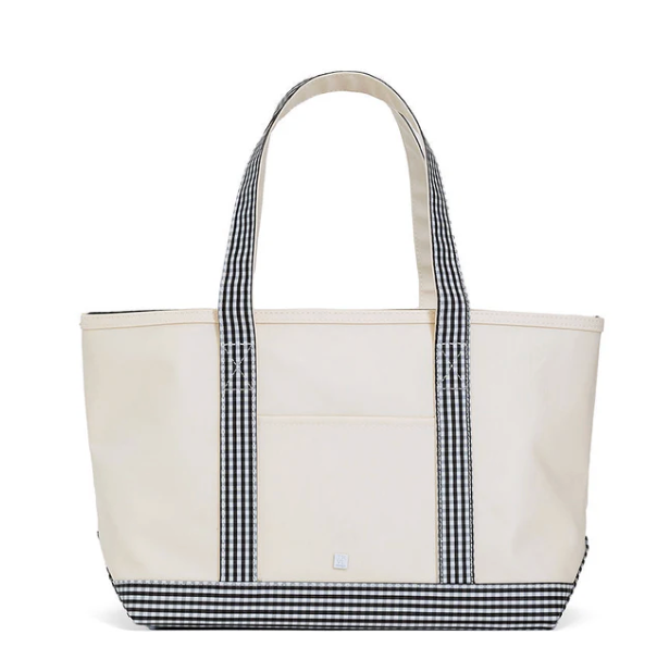 TRVL Medium Tote - Gingham BLACK TRIM from Anderson Parker