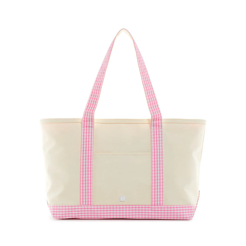 TRVL Medium Tote - Gingham Pink from Anderson Parker