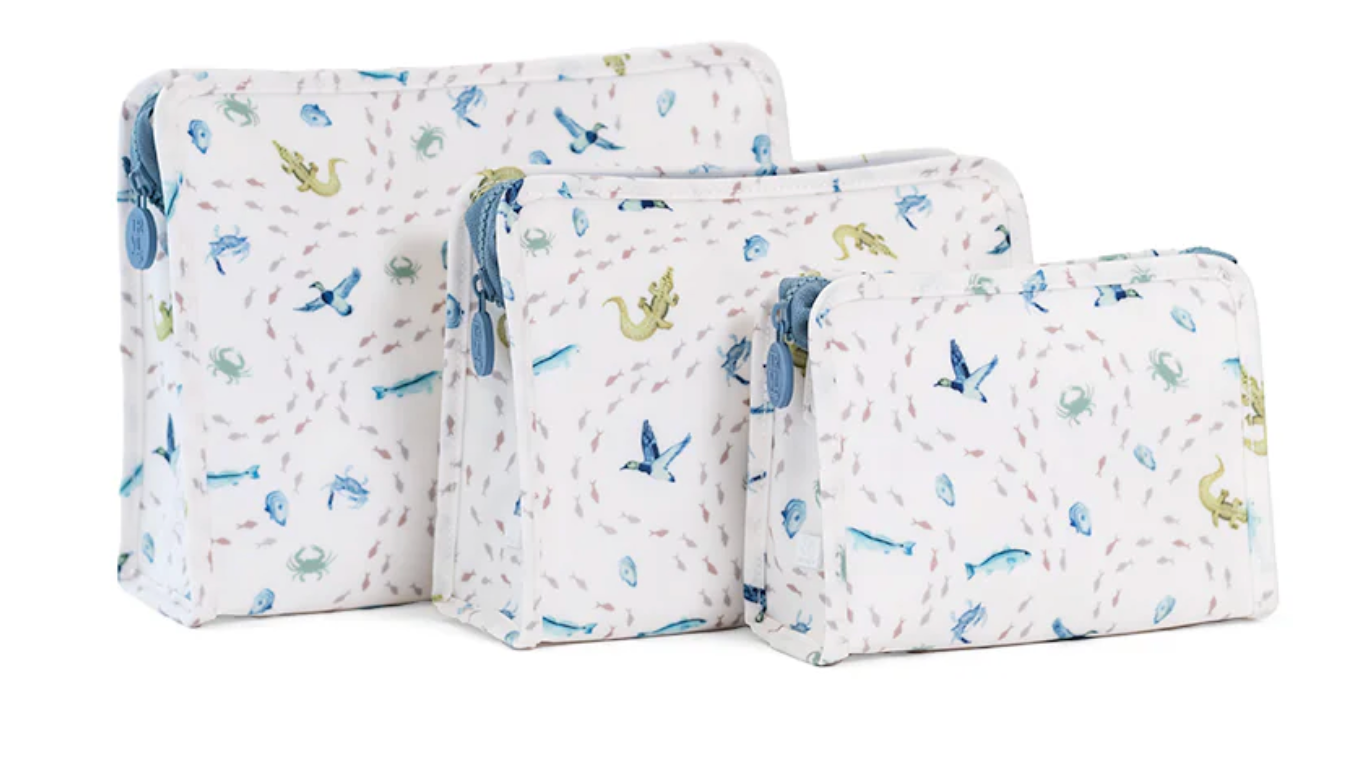 TRVL ROADIE LARGE Zip Pouch - COASTAL TIDES from Anderson Parker